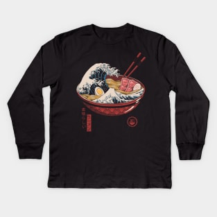 Great Ramen Wave Kids Long Sleeve T-Shirt